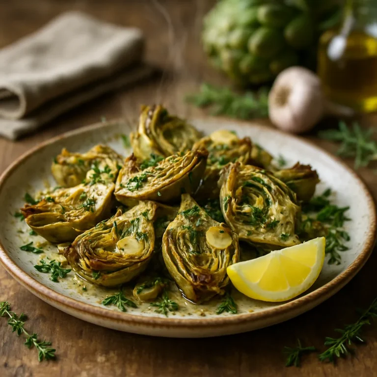 Anghinare la cuptor cu lămâie, usturoi și ierburi aromate