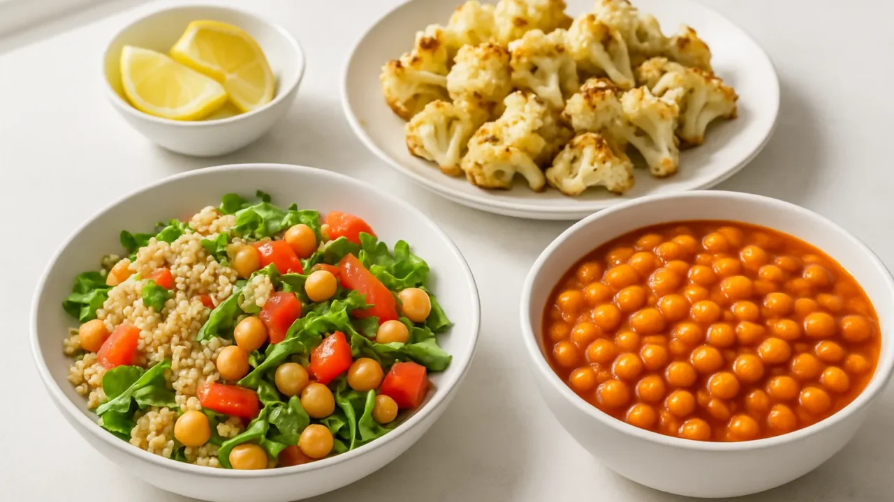 5 rețete cu quinoa pentru slăbit cu năut și conopidă