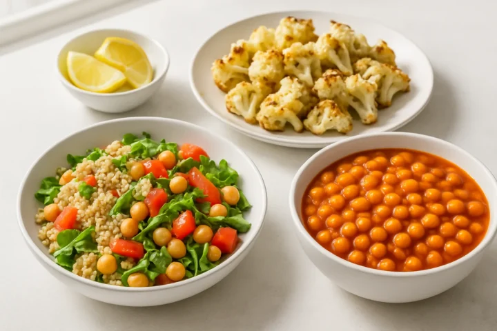 5 rețete cu quinoa pentru slăbit cu năut și conopidă